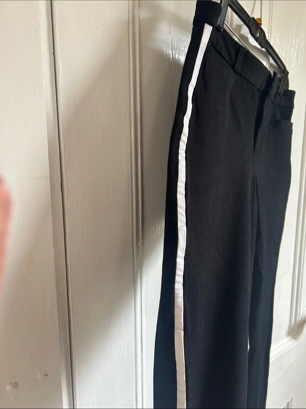 Banana Republic Black Chinos with White Side Stripe
